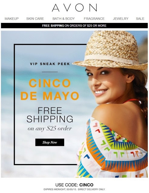 Avon free shipping code may 2015 - Cinco De Mayo